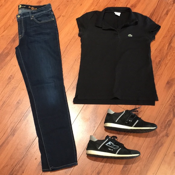 Lacoste Black polo shirt women’s size 8 - Picture 2 of 6